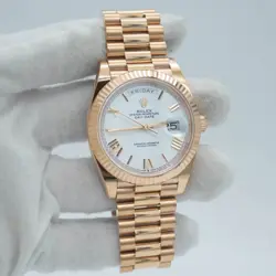 ROLEX DAY-DATE 40MM 18K ROSE GOLD WHITE ROMAN DIAL