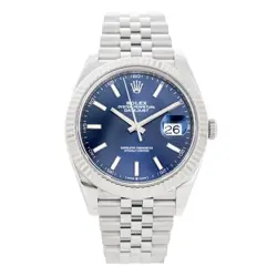 ROLEX DATEJUST 41 STAINLESS STEEL BLUE DIAL FLUTED JUBILEE 41MM 126334 FULL SET