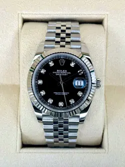 NEW 2025 ROLEX DATEJUST 41MM 126334 STAINLESS STEEL JUBILEE BLACK DIAMOND DIAL