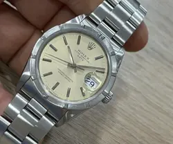 ROLEX DATE 15210  34mm  NATURALLY AGED DIAL STEEL WATCH UNISEX