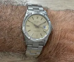 ROLEX DATE 15210  34mm  NATURALLY AGED DIAL STEEL WATCH UNISEX