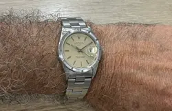 ROLEX DATE 15210  34mm  NATURALLY AGED DIAL STEEL WATCH UNISEX