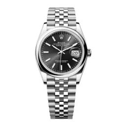 ROLEX DATEJUST 36MM BLACK DIAL OYSTERSTEEL JUBILEE BRACELET 126200
