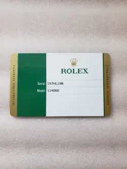 114060 GUARANTEE CARD