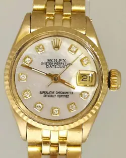 ROLEX LADIES DATE 18K YELLOW GOLD DIAMOND  JUBILEE