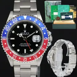 2021 RSC PAPERS ROLEX GMT-MASTER II PEPSI BLUE RED STEEL 16710 40MM WATCH BOX