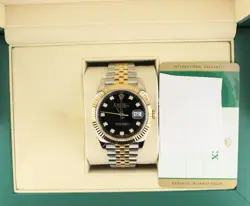 2017 ROLEX DATEJUST 126333 BLACK DIAMOND DIAL TT 18KT JUBILEE WITH PAPERS 41MM