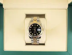 2004 ROLEX DATEJUST 116233 BLACK DIAMOND DIAL TT JUBILEE NO PAPERS 36MM