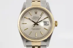 ROLEX DATEJUST 16013 STAINLESS STEEL & 18K YELLOW GOLD 36MM WATCH