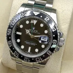 ROLEX GMT MASTER II 40MM 116710LN STEEL CERAMIC BLACK DIAL AUTOMATIC MEN WATCH 