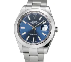 ROLEX STEEL BLUE INDEX DIAL OYSTER BOX AND PAPERS 2016 DATEJUST II 116300