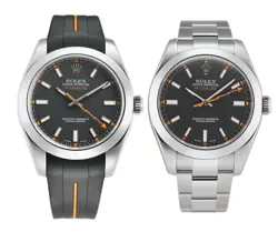 ROLEX BLACK DIAL ON RUBBERB 2014 OYSTER BRACELET INCLUDED MILGAUSS 116400