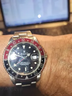 Rolex GMT Master II Red & Black  Model 16710 Stainless Steel Rotating Bezel