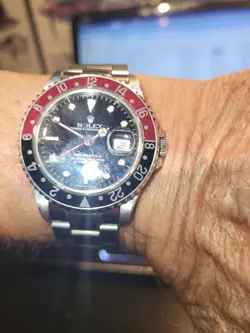 Rolex GMT Master II Red & Black  Model 16710 Stainless Steel Rotating Bezel