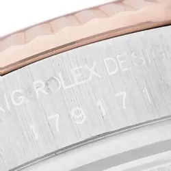 ROLEX DATEJUST STEEL ROSE GOLD WHITE DIAMOND DIAL LADIES WATCH 179171