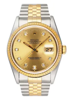 ROLEX DATEJUST 16233 DIAMOND DIAL MENS WATCH BOX PAPERS