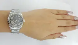 Rolex DateJust 178344 31 mm Floral Rhodium Dial Factory Diamond Bezel Box Card