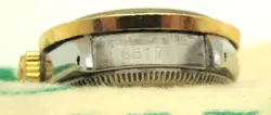 VINTAGE ROLEX 26mm WOMENs 14K & SS 6517 AUTOMATIC DATEJUST DIAMOND BEZEL c. 1964