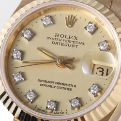 ROLEX Datejust 10P Diamond 69178G Champagne Gold 89 Number second hand Women