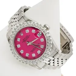ROLEX DATEJUST 31MM 68274 PINK DIAMOND DIAL JUBILEE BRACELET