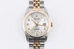 ROLEX DATEJUST 16233 YELLOW GOLD BEZEL CUSTOM ANNIVERSARY DIAL 36MM