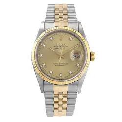 Rolex Datejust 36mm 16233G Yellow factory diamonds dial steel & 18K yellow gold