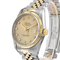 Rolex Datejust 36mm 16233G Yellow factory diamonds dial steel & 18K yellow gold
