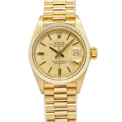 ROLEX DATEJUST 6917 18K YELLOW GOLD PRESIDENT CHAMPAGNE DIAL LADIES WATCH 26MM