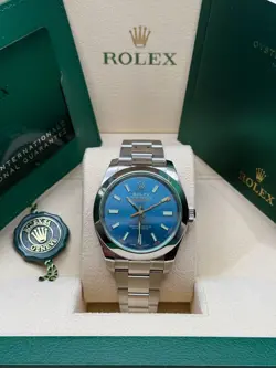 ROLEX MILGAUSS BLUE DIAL SMOOTH BEZEL OYSTER BRACELET STAINLESS STEEL 2021