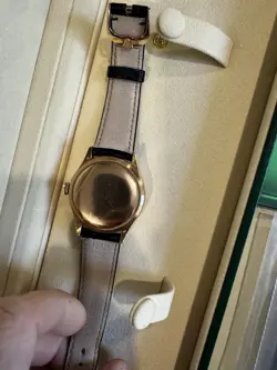 Excellent  Condition Rolex Cellini Dual Time Gold Automatic Mens Watch 50525