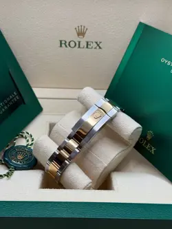 Rolex Datejust 31 Rhodium Pave 6 Diamond Dial Two Tone Yellow Gold Smooth Bezel