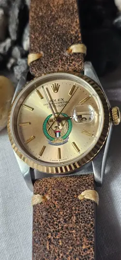 ROLEX DATEJUST 16233 UAE ARMED FORCE LOGO  MEN'S AUTOMATIC WATCH 1988