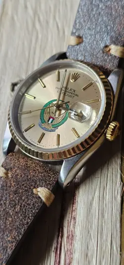 ROLEX DATEJUST 16233 UAE ARMED FORCE LOGO  MEN'S AUTOMATIC WATCH 1988
