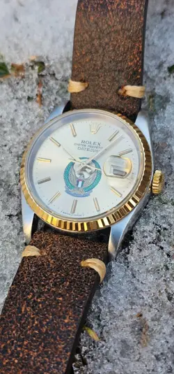 ROLEX DATEJUST 16233 UAE ARMED FORCE LOGO  MEN'S AUTOMATIC WATCH 1988