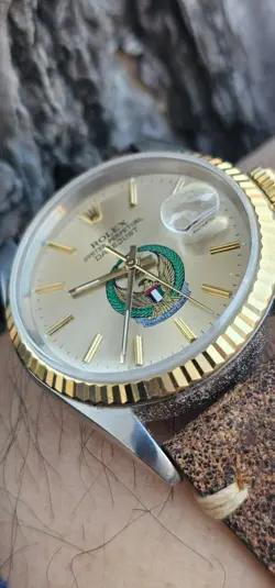 ROLEX DATEJUST 16233 UAE ARMED FORCE LOGO  MEN'S AUTOMATIC WATCH 1988