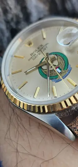 ROLEX DATEJUST 16233 UAE ARMED FORCE LOGO  MEN'S AUTOMATIC WATCH 1988
