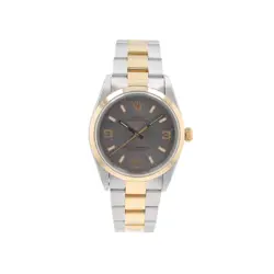 B&P ROLEX OYSTER PERPETUAL 14203 34MM GREY ARABIC & LUMINOUS DIAL SMOOTH BEZEL