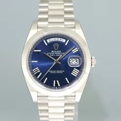 2020 MINT Rolex Platinum President Day Date 40 Dark Blue Roman 228206 Watch Box