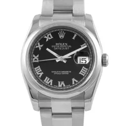 ROLEX DATEJUST 36 BLACK DIAL WATCH 116200