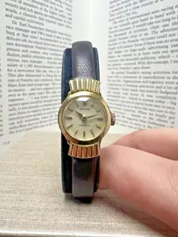 Ladies Vintage ROLEX Yellow Gold Antique Cocktail Diamond Dress Watch Orchid