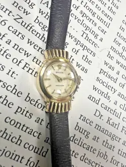 Ladies Vintage ROLEX Yellow Gold Antique Cocktail Diamond Dress Watch Orchid