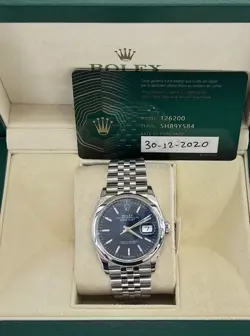 ROLEX OP DATEJUST STAINLESS STEEL BLUE DIAL JUBILEE 36MM AUTOMATIC WATCH 126200