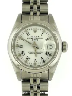 AUTHENTIC ROLEX OYSTER PERPETUAL DATE 69160 SS AUTOMATIC WHITE DIAL ROMAN