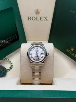 ROLEX LADY-DATEJUST NEW 2024 SILVER ROMAN DIAL STAINLESS STEEL SMOOTH OYSTER