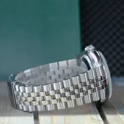 ~ROLEX MENS DATEJUST 16234 18KW & SS RAINBOW PAVE DIAL 1 CTS FLUTED 36MM WATCH