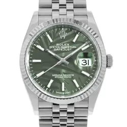 ROLEX DATEJUST 36 126234 GREEN PALM MOTIF 5 ROW JUBILEE BRACELET RANDOM NUMB...