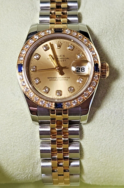 ROLEX LADIES DATEJUST, STAINLESS STEEL & 18K GOLD