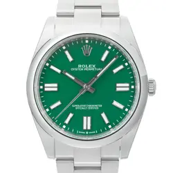 ROLEX OYSTER PERPETUAL 41 124300 GREEN WARRANTY 2023