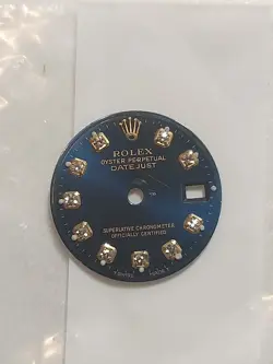 Rolex Only Dial With Diamonds White Real And Natural Dial Color Bleu...