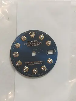 Rolex Only Dial With Diamonds White Real And Natural Dial Color Bleu...